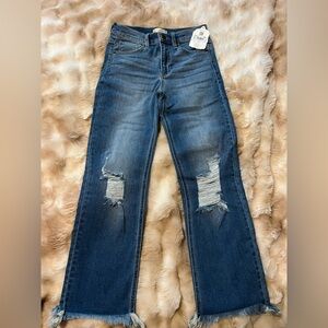 Altar'd State Distressed Straight Leg Jeans - Blue